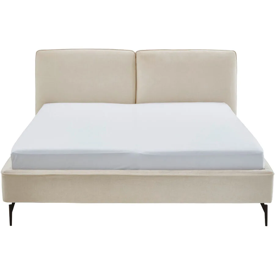 Bett Ibli elfenbein Stoff 200 x 200 cm