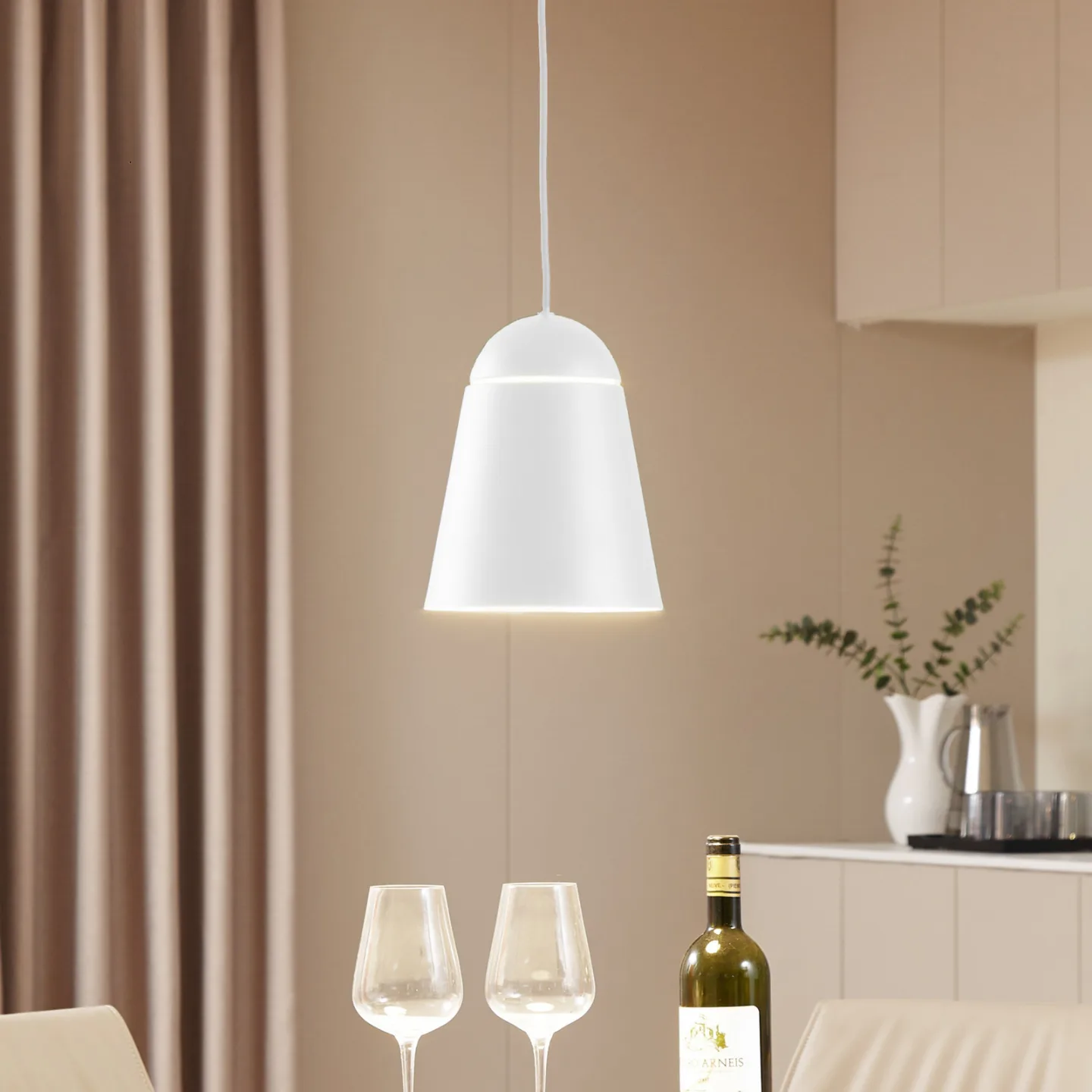 Montes pendellampe, hvit, Ø 20 cm, aluminium - Nola - Stue - Skandinavisk - Med en lyskilde
