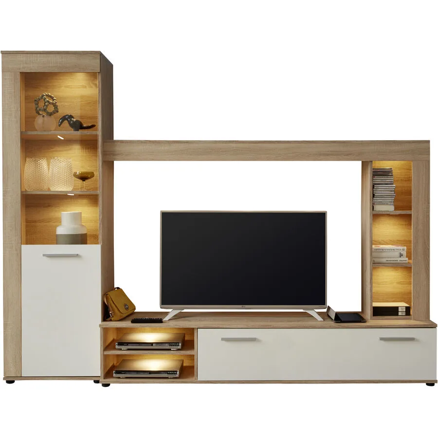 Wohnwand Nordi eiche Holzwerkstoff B 240 cm