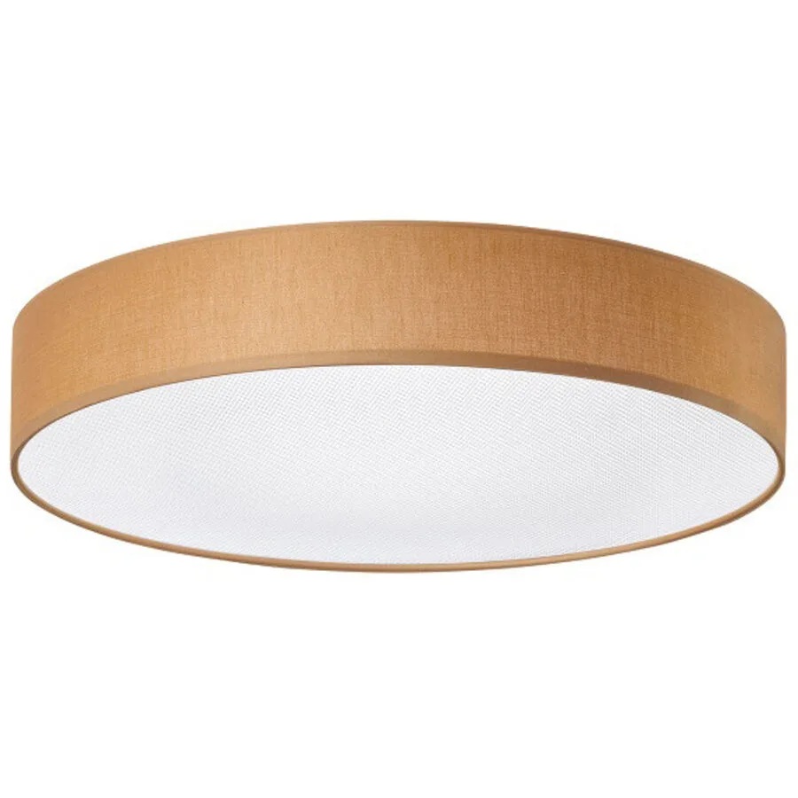Deckenlampe Noad Braun Metall/Stoff 60 cm 10 cm - Material: Metall/ Stoff - LED - Lichtfarbe: Warmweiss - LED Energiesparlampen