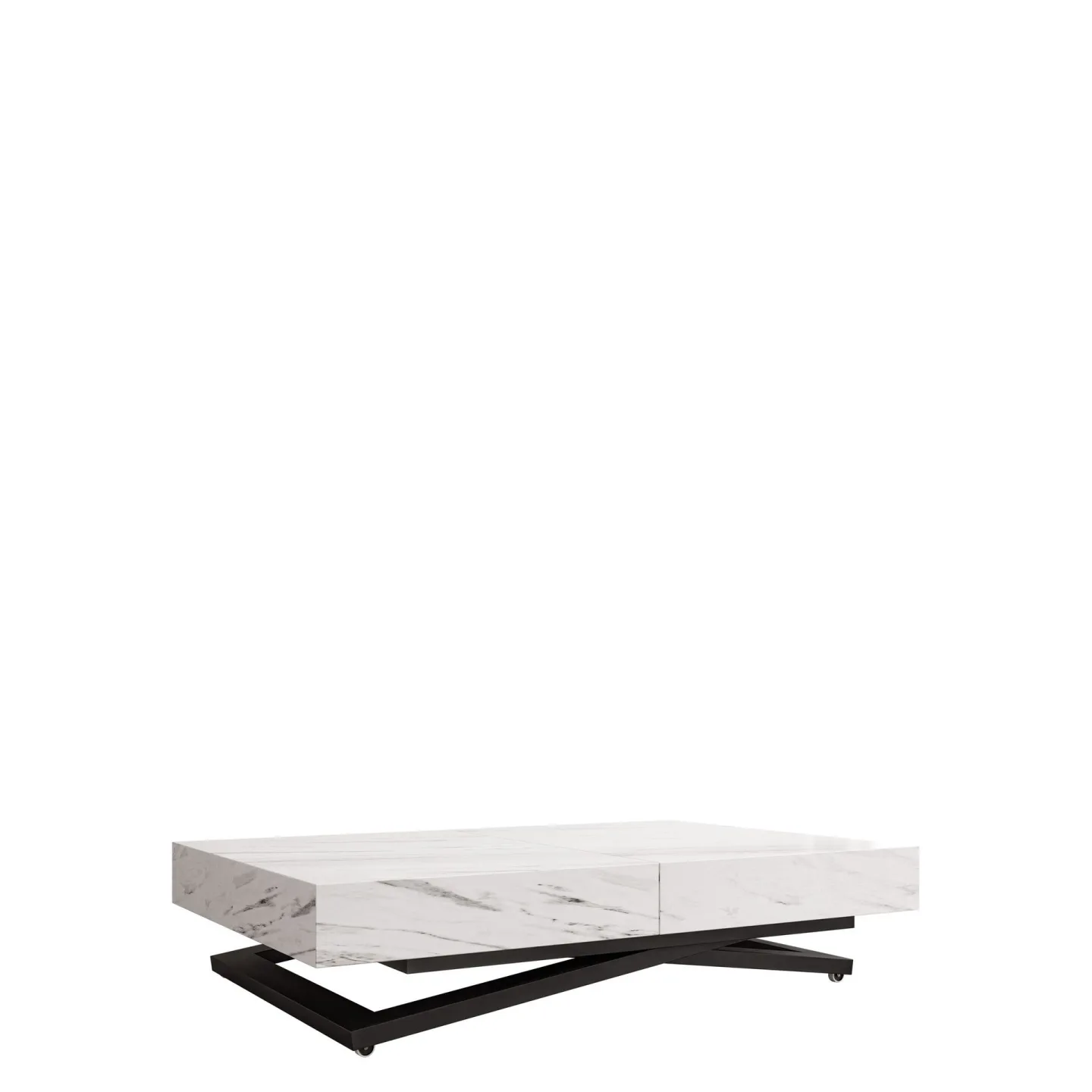Avendi Soffbord 120 cm - Svart, vit marmor