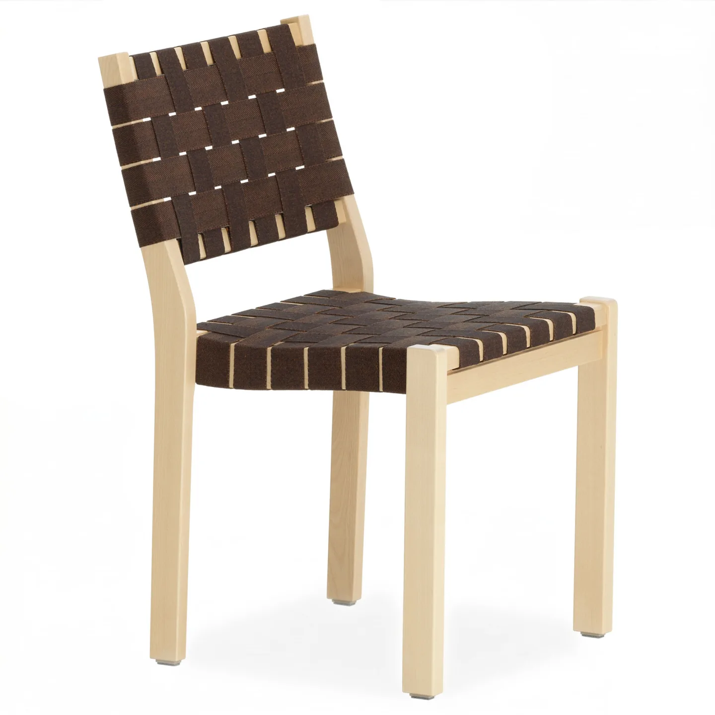 Artek - Chair 611 Björk/Black Brown - Matstolar - Alvar Aalto - Brun - Naturmaterial/Trä