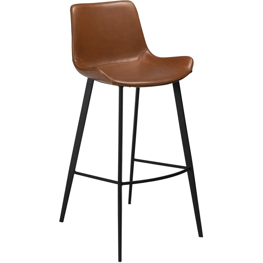 DAN-FORM Barhocker 2er-Set Hype hellbraun, schwarz Kunstleder, Metall H 103 cm
