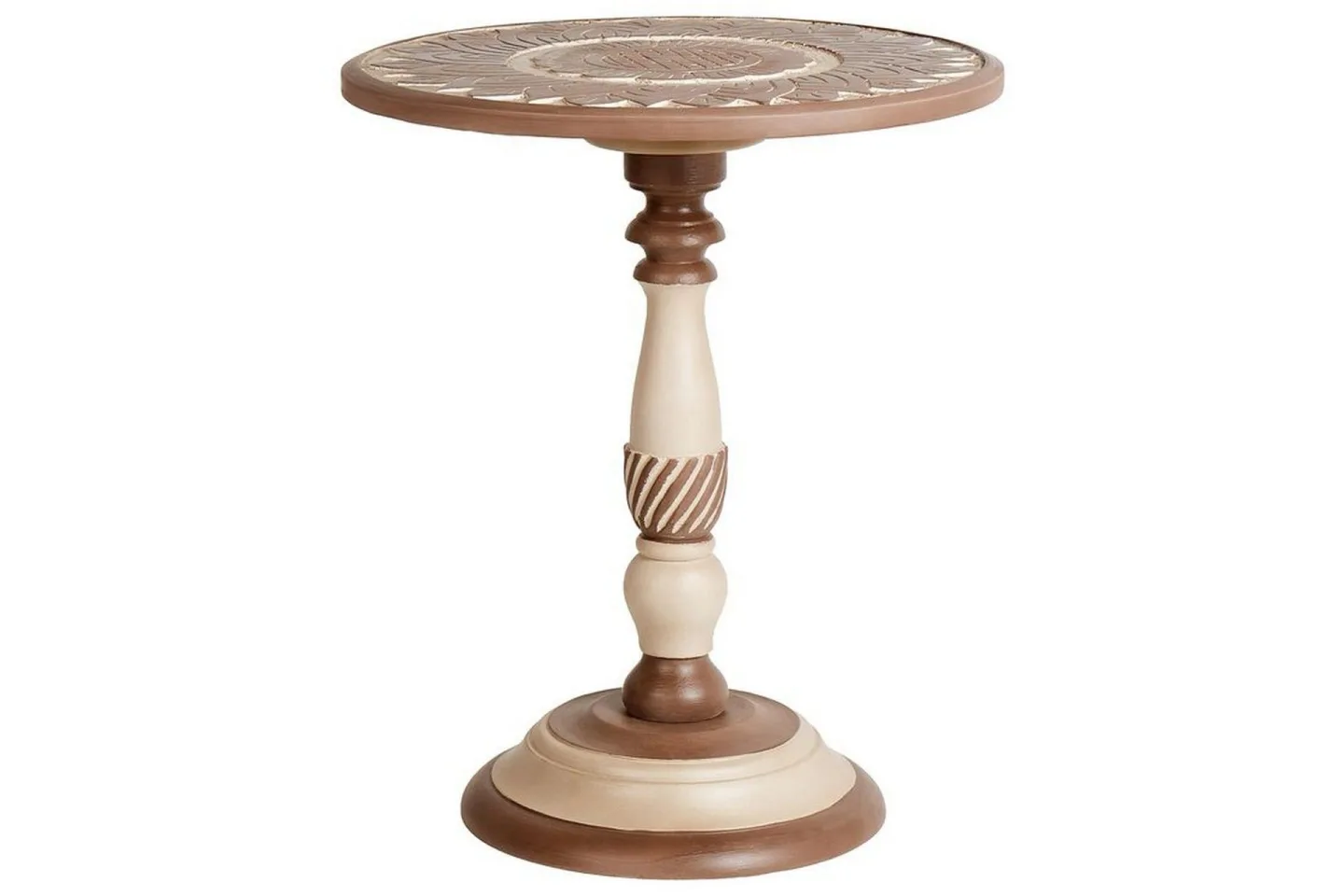 Derren Sidobord 45 cm - Mörkt trä/Beige