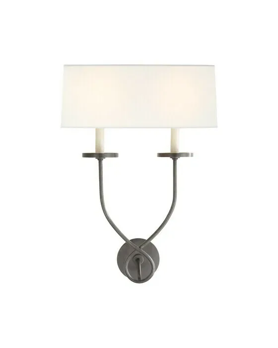Symmetric Twist Double Sconce Bronze