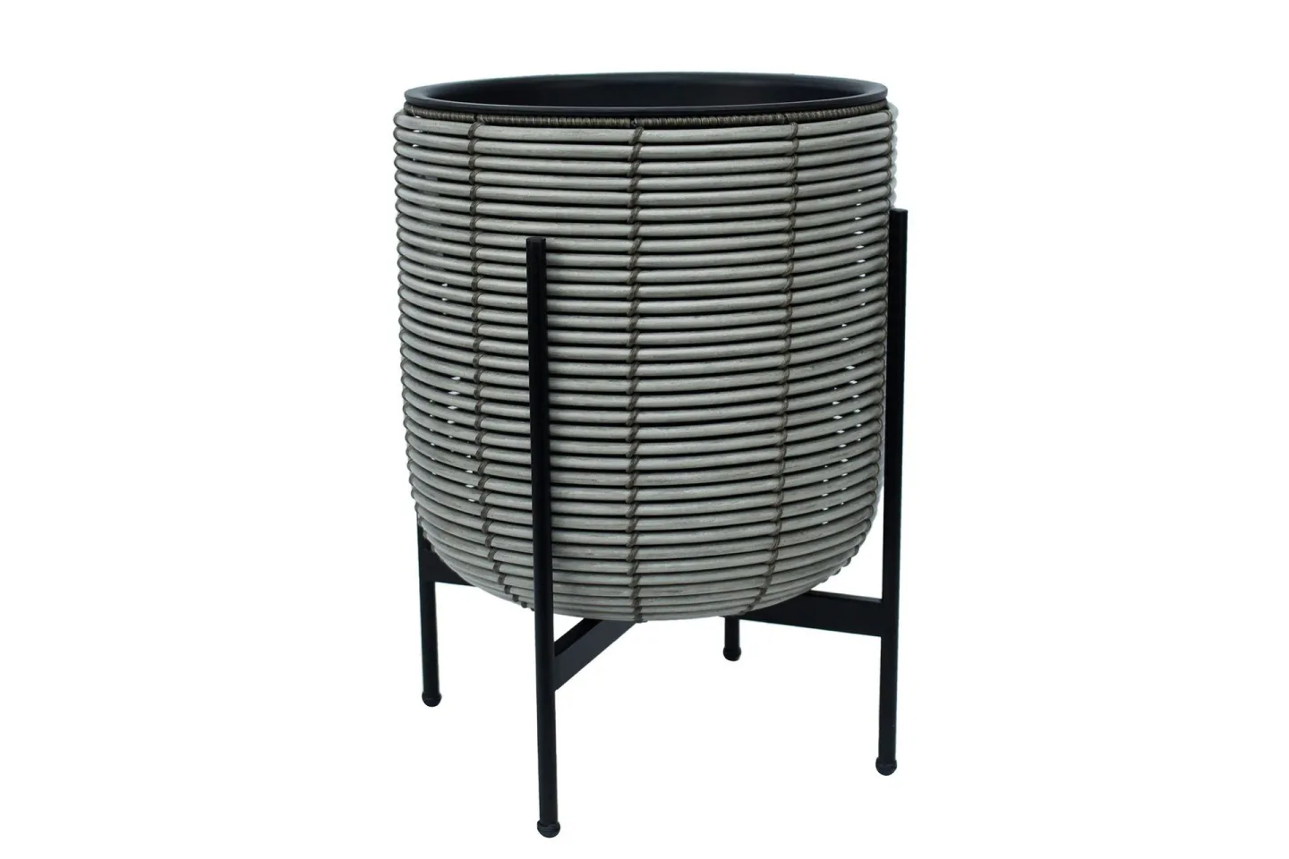 Wicker Blomkruka på stativ 38x38xH49 cm Grå -