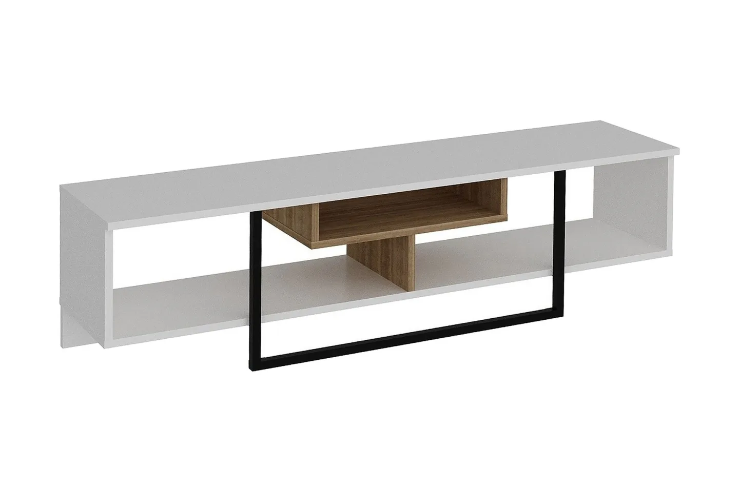 Naftali TV-Bänk 149 cm - Vit/Svart