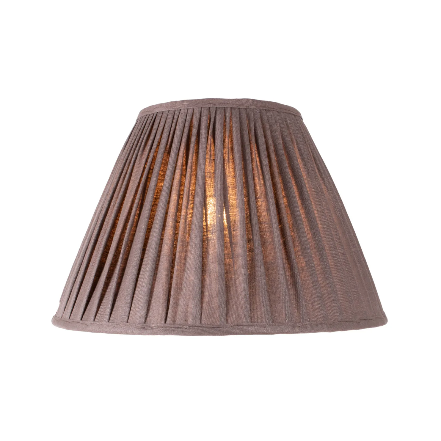 Ella lampeskjerm, brun, Ø 33 cm, lin – Watt & Veke - Design - Stoff / Tekstil