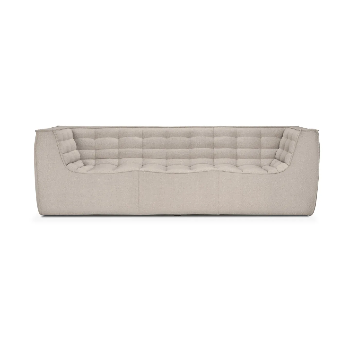 Ethnicraft N701 Sofa 3-Sitz Beige, mit Armlehnen