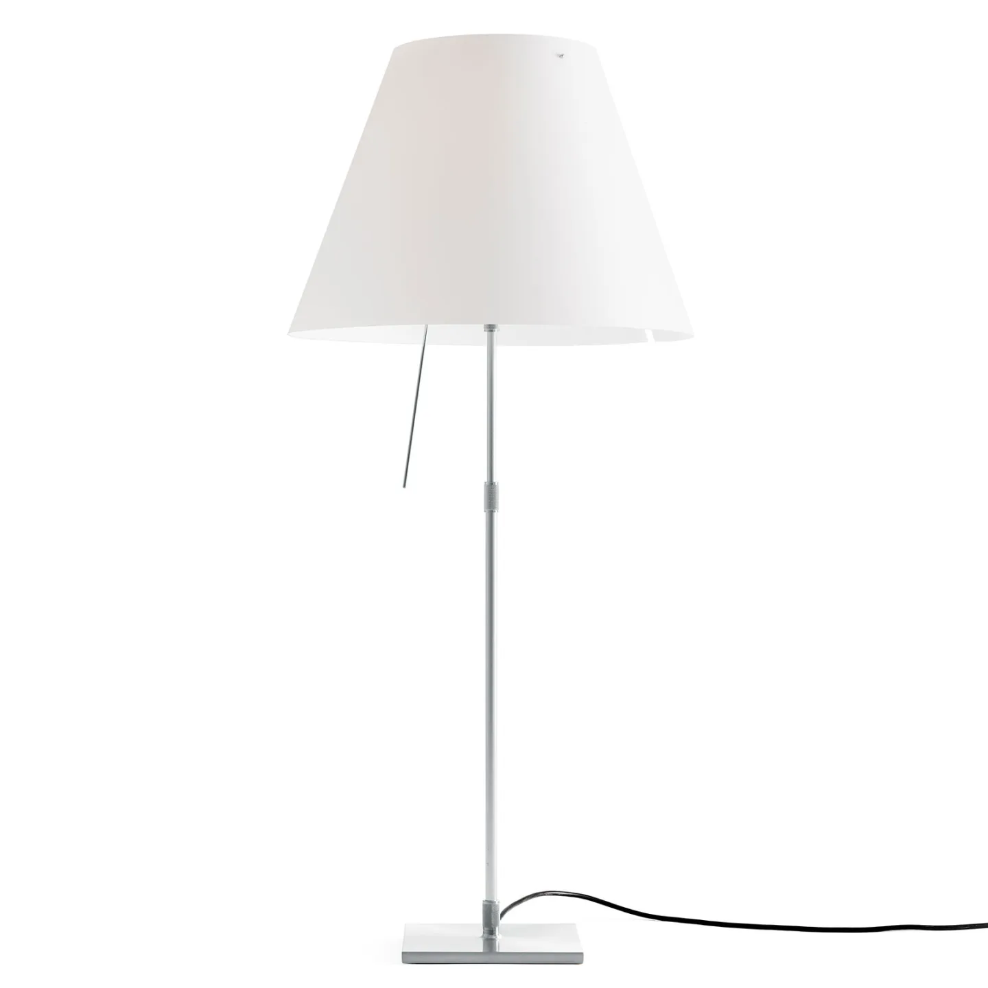 Costanza Tischleuchte m/Dimmer Alu/ White - Luceplan - Wohnzimmer - Design - Metall - Mit Schirm