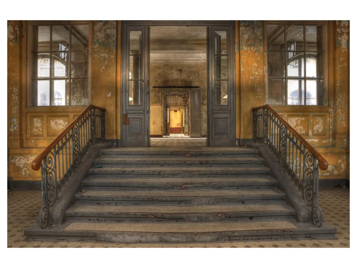 image LAND Digitaldruck auf Acrylglas Lost Place Treppe 4 | Schubiger Möbel