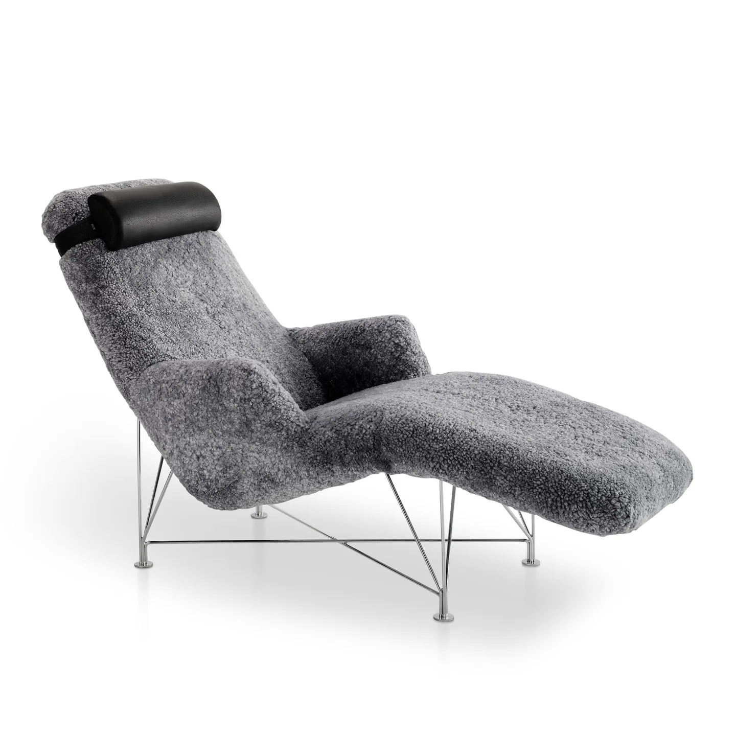 DUX - Superspider Fåtölj Fårskinn - gray - Fåtöljer - Grå - Läder/Metall/Syntetiskt/Ull