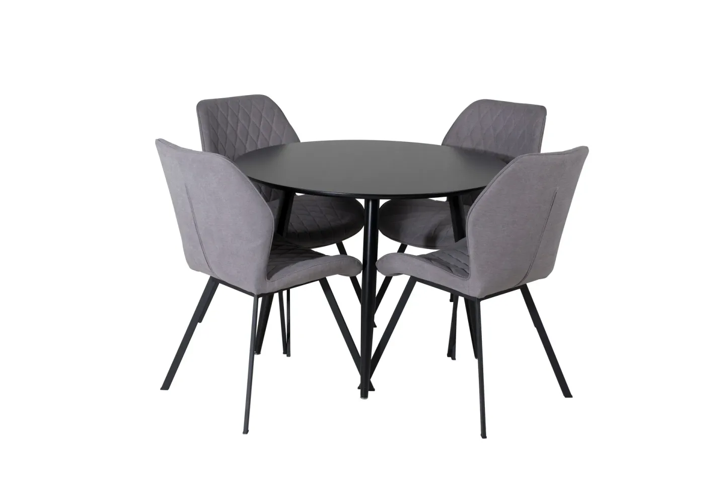 Plaza Matgrupp 100 cm Rund med 4 Gemma stolar - Svart