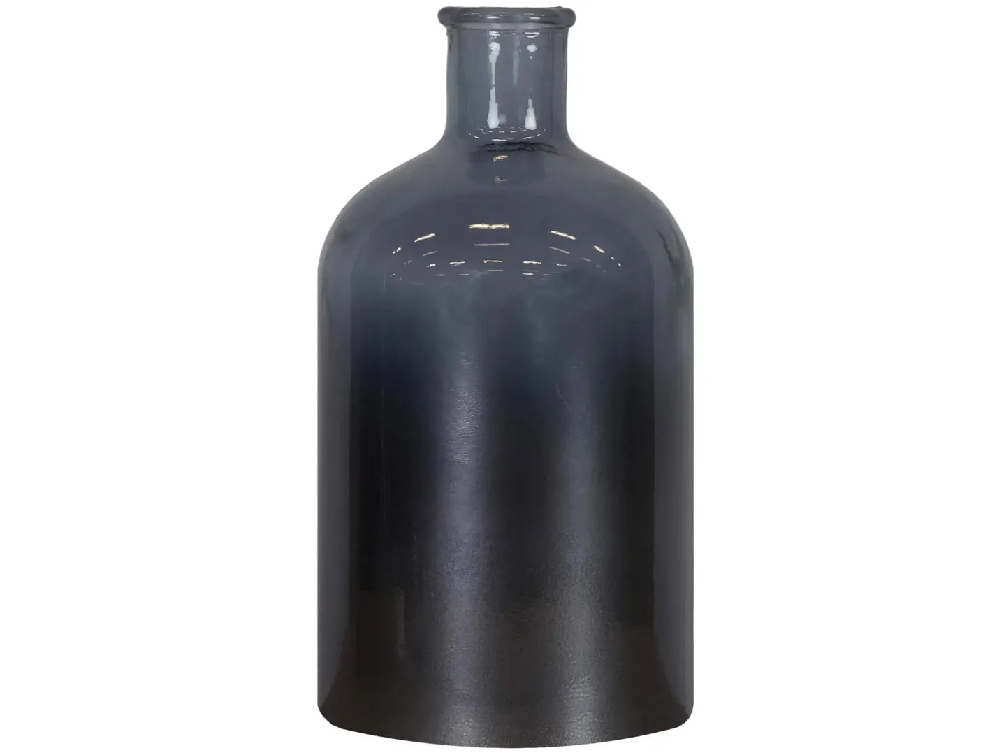 Decofinder Flasche Glas Metallsilber H: 22 cm | Schubiger Möbel