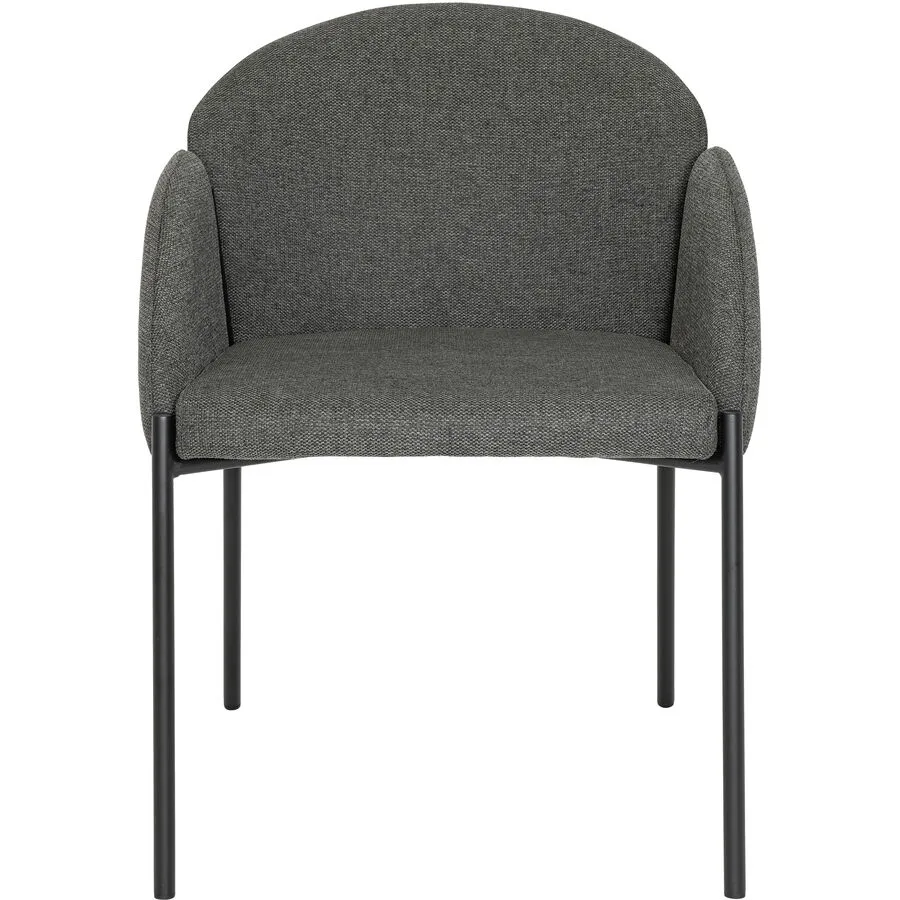 Stuhl Julia 1 Dunkelgrau, Schwarz Stoff - Material: Stoff, Stahl
