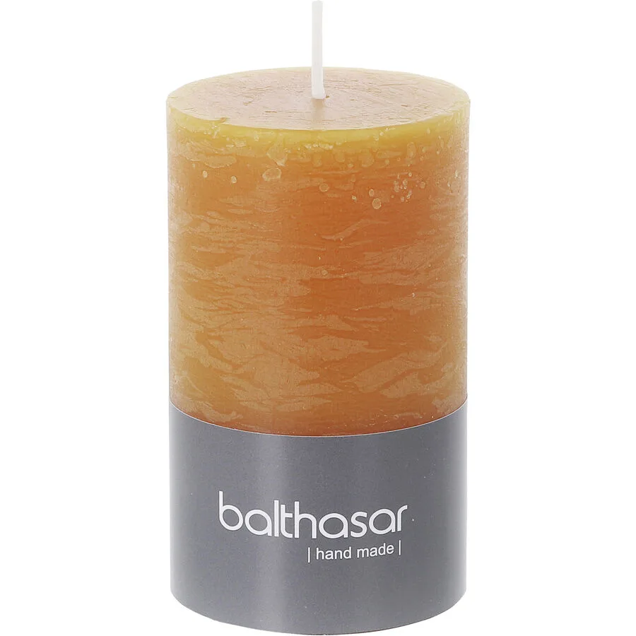 Balthasar Kerze Rustico kürbisorange H10 cm D6 cm, Brenndauer 10h - Material: Wachs