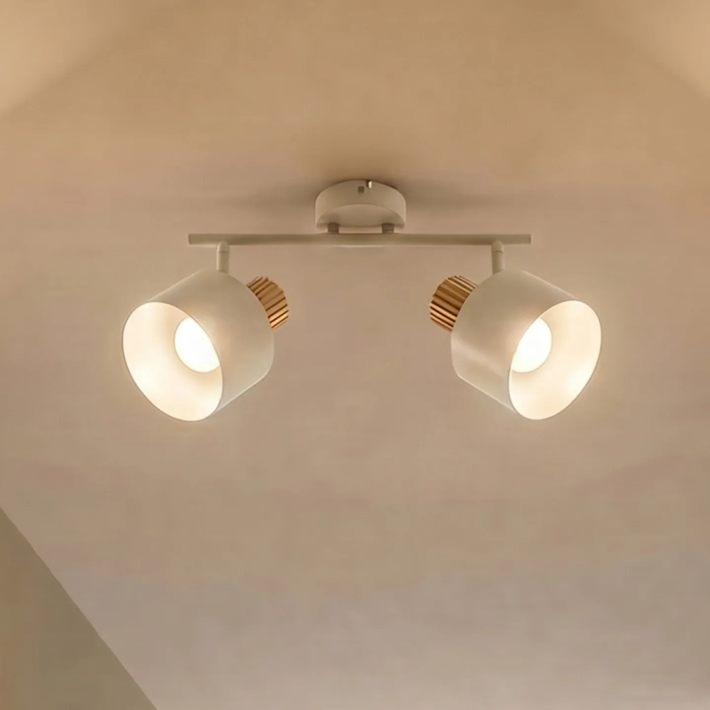 Lenja Deckenstrahler, E14, beige, zweiflammig, Metall - Lindby - Wohnzimmer - Modern - Mehrflammig