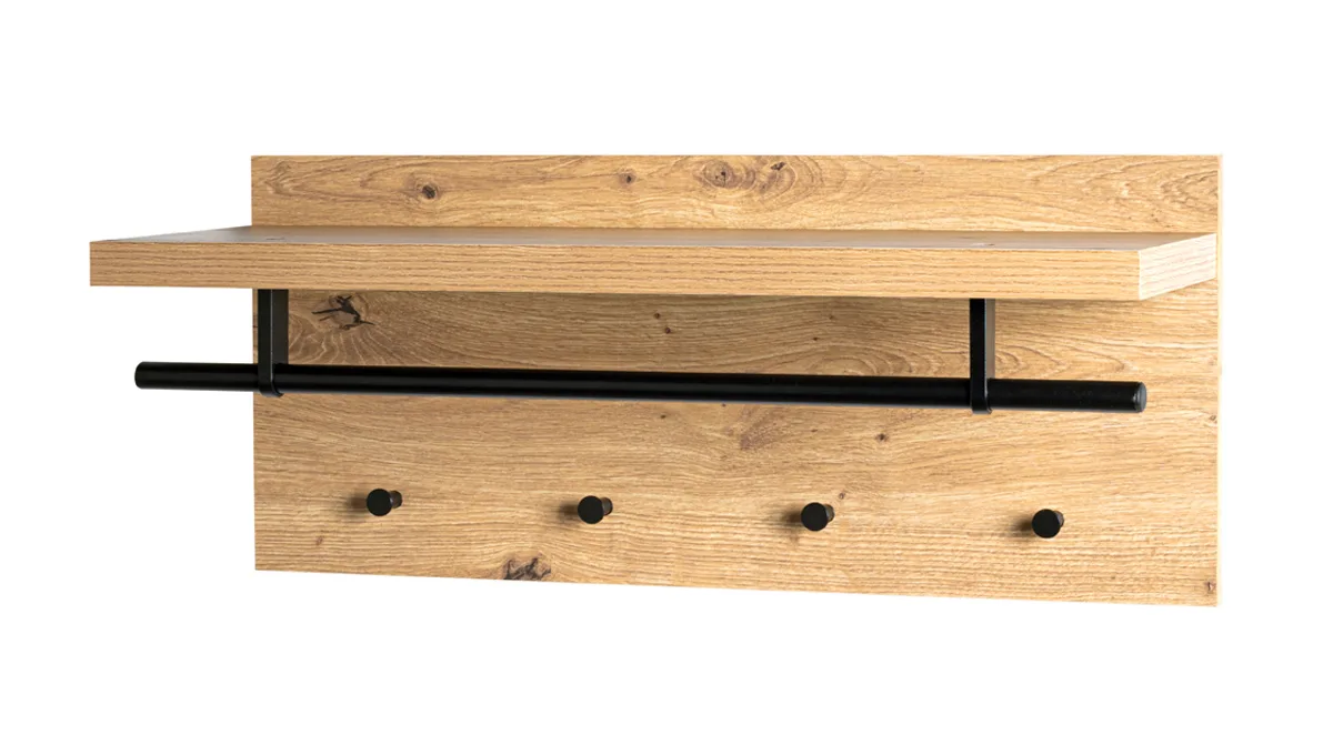 Wandgarderobe Paneel Eiche 75 x 30 cm - PARMA