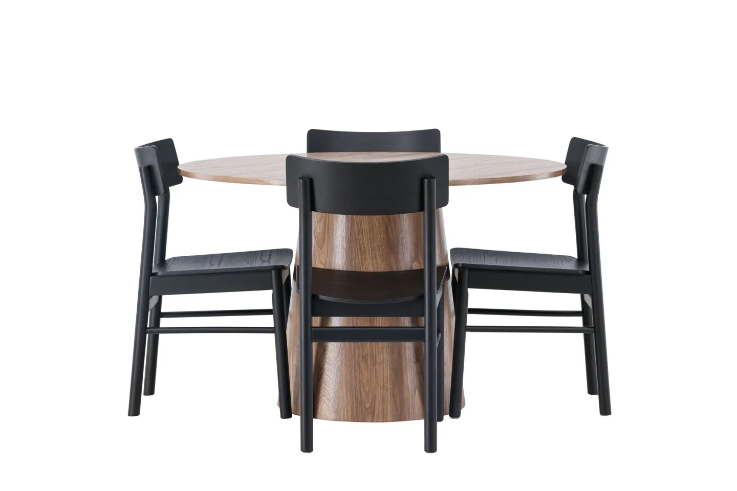 Lanzo Matgrupp 120 cm Rund med 4 Montros Stolar - Natur