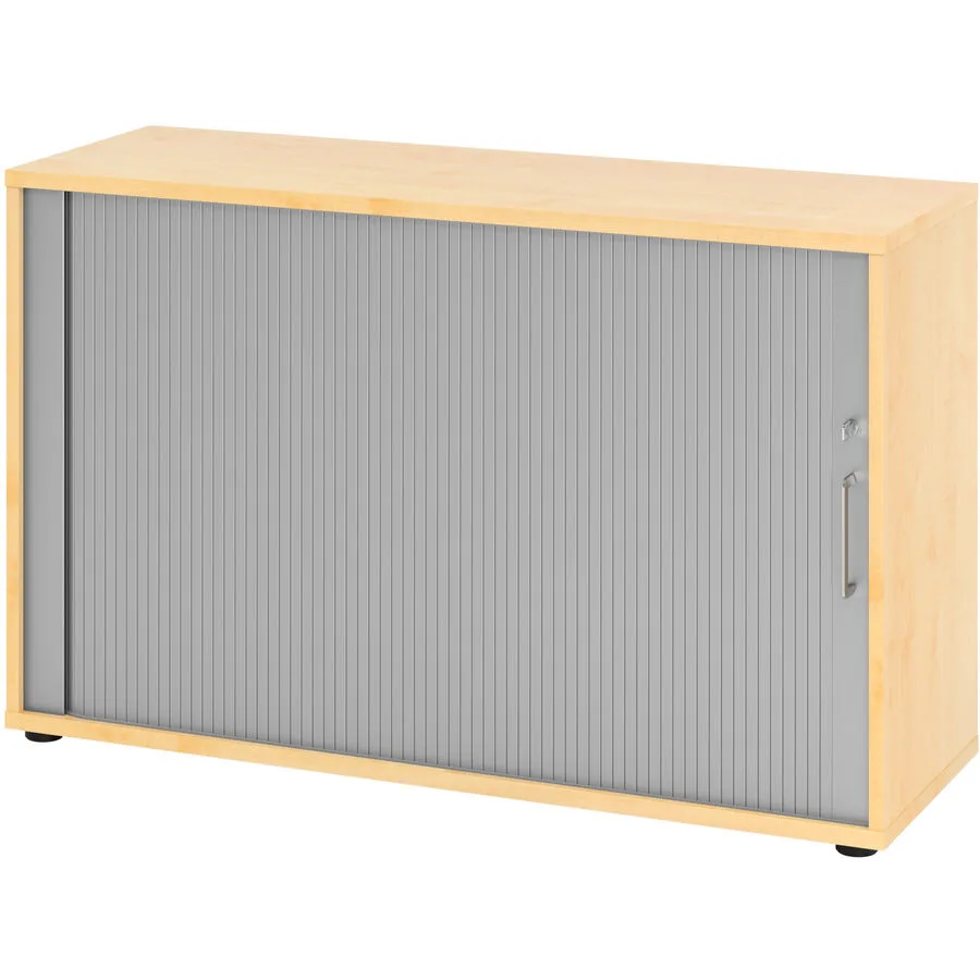 Aktenschrank Office Silber, Ahorn Dekor Holzwerkstoff, Kunststoff B 120 cm H 74.8 cm
