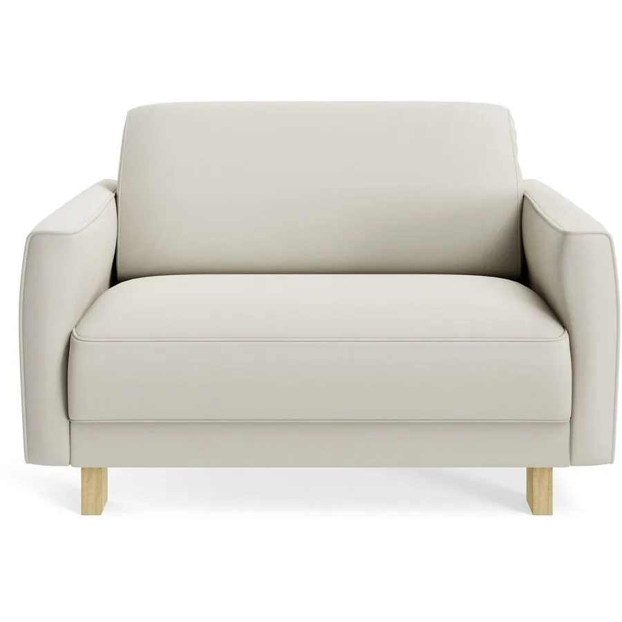 Sessel Avena White Leder, Eiche B 117 T 96 H 74 cm - Möbel Konfigurator: Traummöbel individuell zusammenstellen