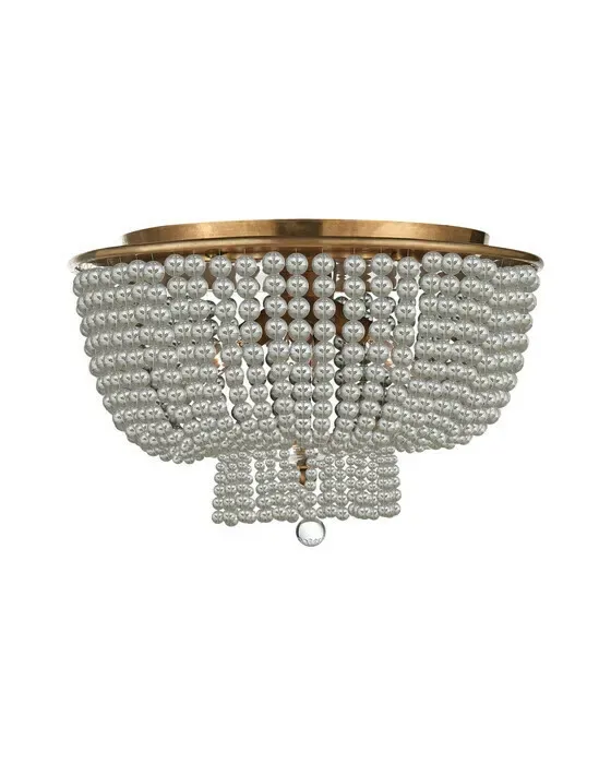 Jacqueline Flush Mount Antique Brass/Clear Glass
