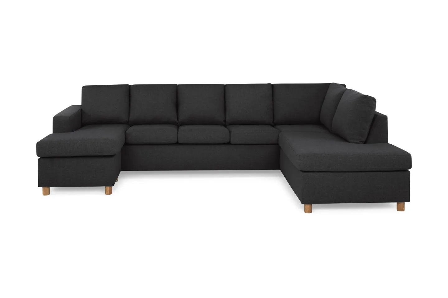 Crazy 5-sits Högervänd U-formad X-Large Soffa med Divan och Schäslong i Tyg - Antracit