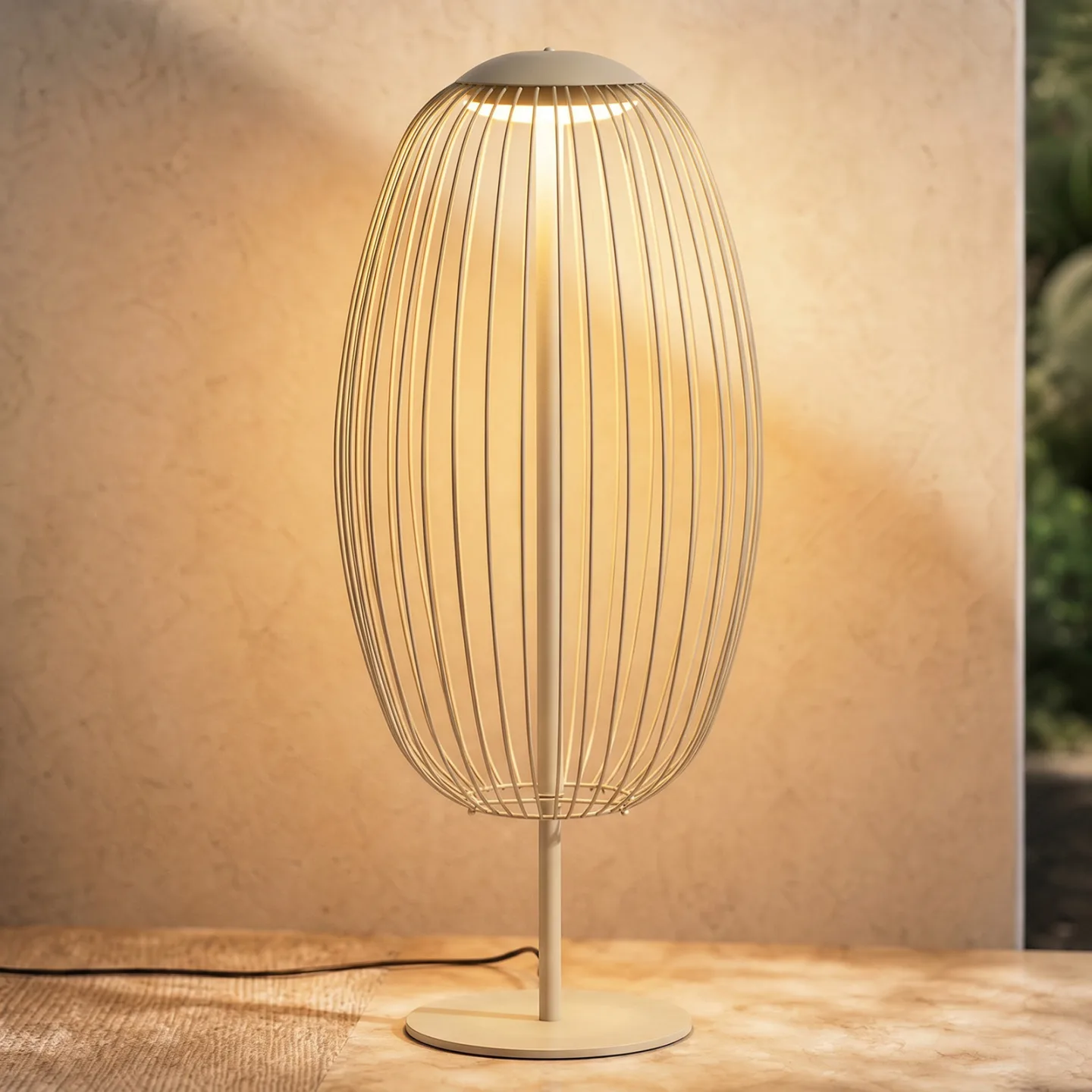 Richi LED-Außenstehleuchte, Höhe 90 cm, Beige, IP44, Metall - Lucande - Modern - Einflammig