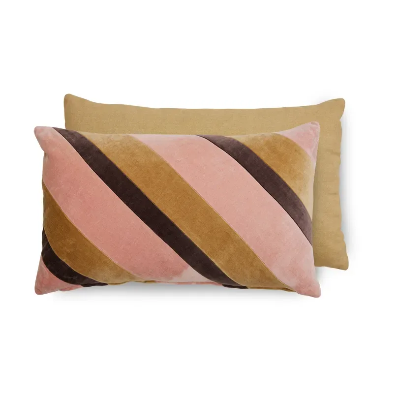 HKliving Striped velvet Kissen 30x50 cm Sunkissed