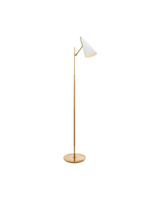 Clemente Floor Lamp Antique Brass with White