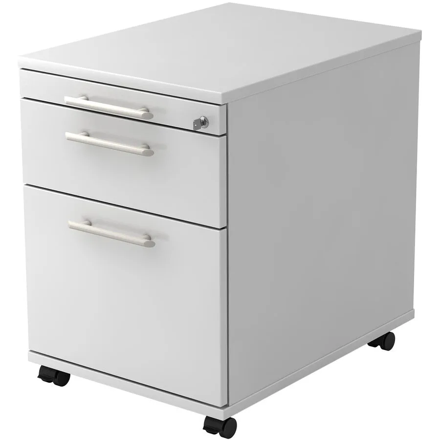 Rollcontainer Office weiss/Aluminium gebürstet Holzwerkstoff B 42.8 H 59 cm