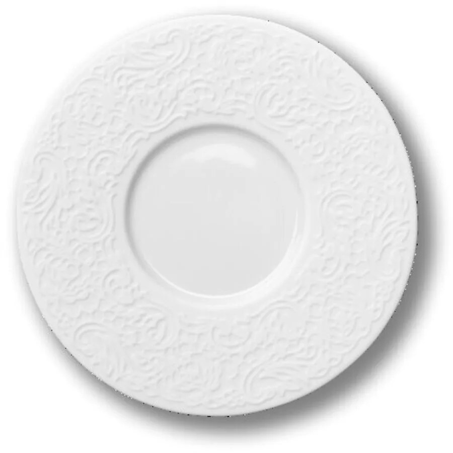 DEGRENNE Untertassen-Set 6-tlg. Collection L Couture Blanc Weiss Porzellan
