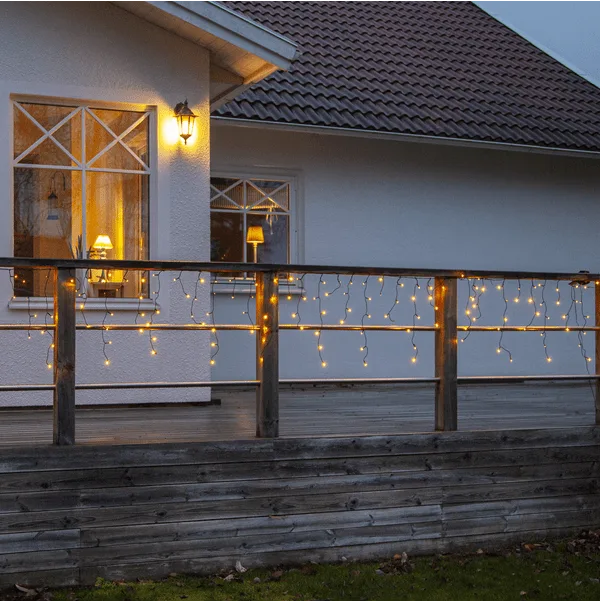 Star Trading - Istappsslinga Golden Warm White 24m - Ljusslinga - Svart