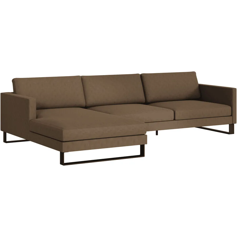 Ecksofa Domino Braun Stoff 286 cm 181 cm - Möbel Konfigurator: Traummöbel individuell zusammenstellen
