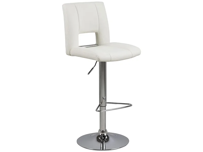Einstellbarer Barhocker SYLVIA synthetisches leder weiss