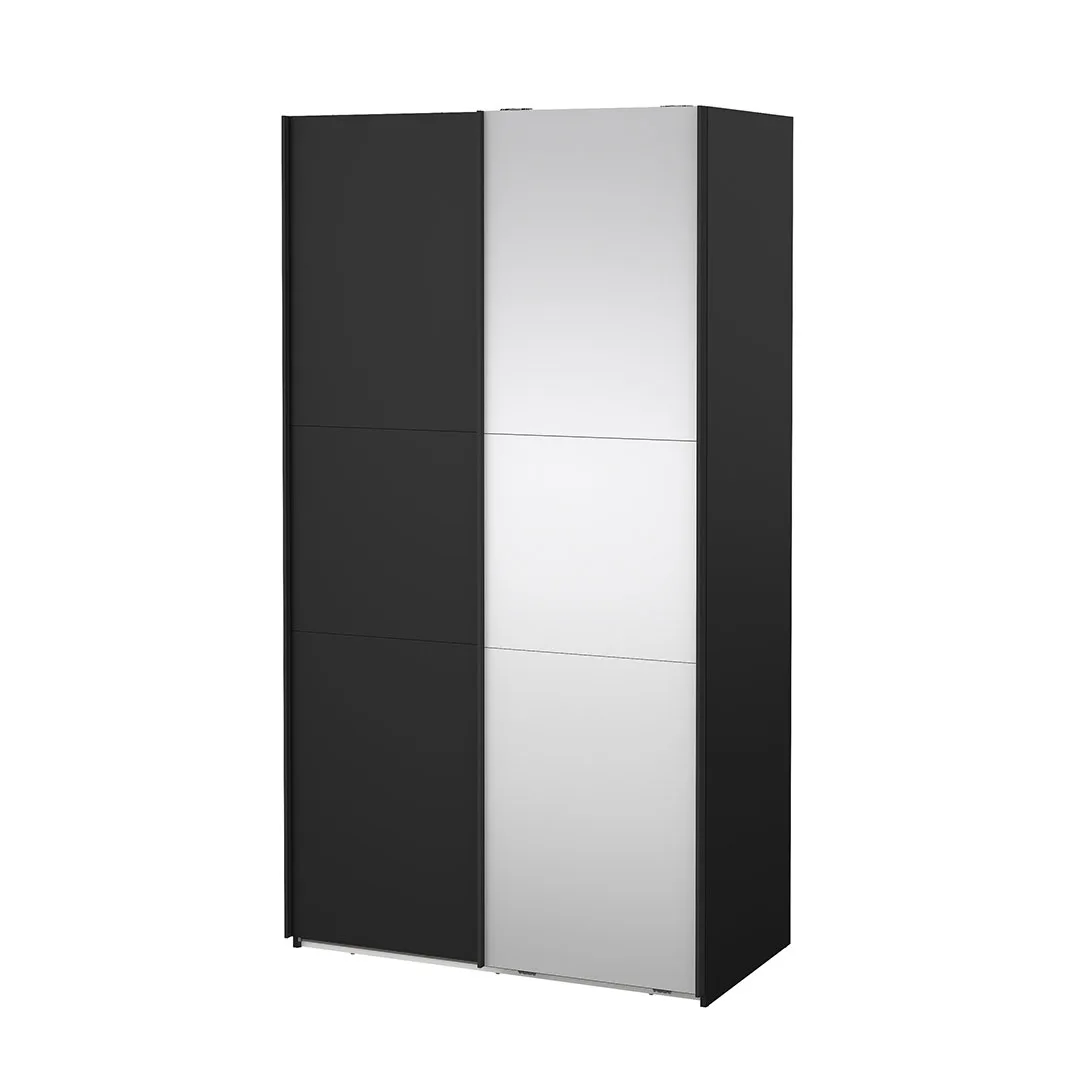Como Schiebetürenschrank 2 Türen 120x220cm matt schwarz.