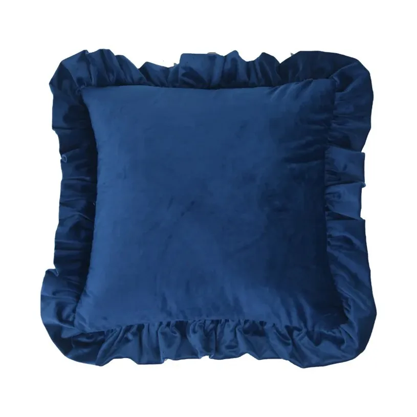 Putetrekk - Ruffled (blå) (Størrelse: 45 x 45 cm)
