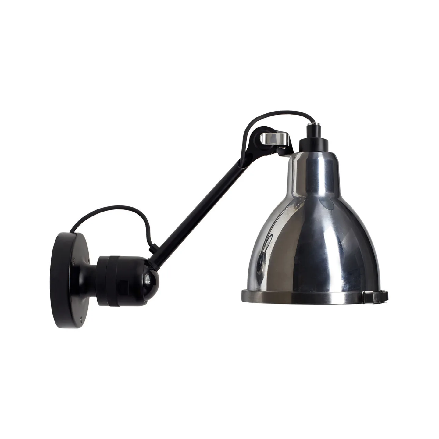 DCWéditions - Lampe Gras No 304 XL Outdoor Seaside Round Black/Bare - Vägglampor utomhus - Bernard-Albin Gras - Silver - Glas/Metall/Syntetiskt