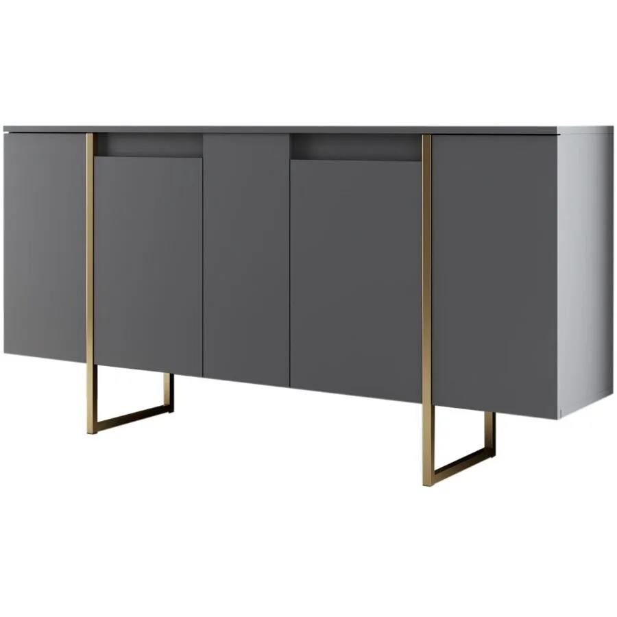 Konsole Yemek anthrazit 100% melaminbeschichtete Spanplatte B 160 H 80 cm
