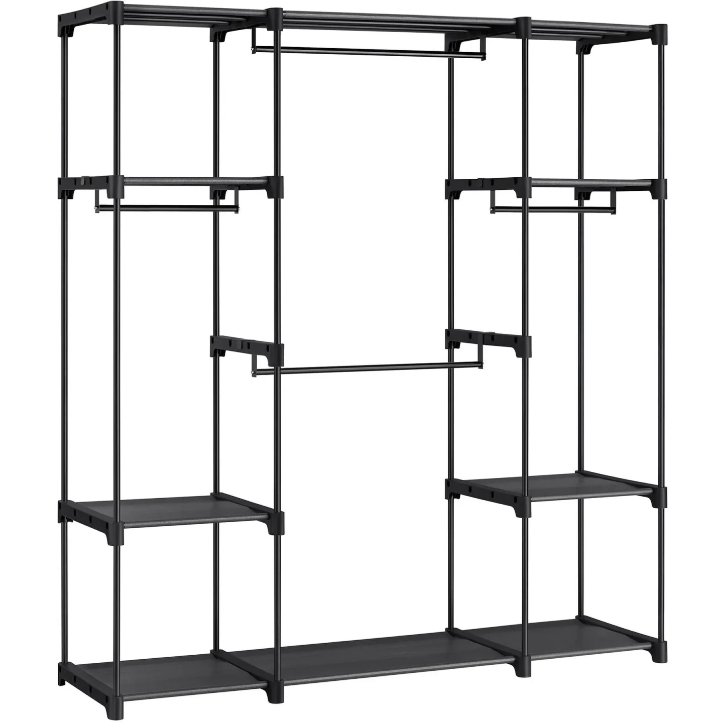 Kleiderständer VASAGLE Schwarz Stahl H 166 cm - Kleiderständer