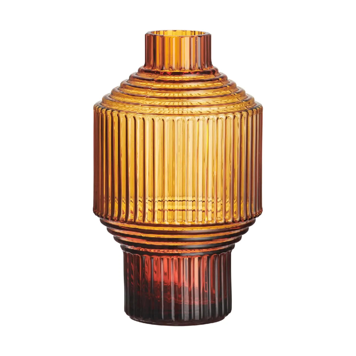 Kosta Boda Pavillon Vase dunkel 134 mm Bernstein
