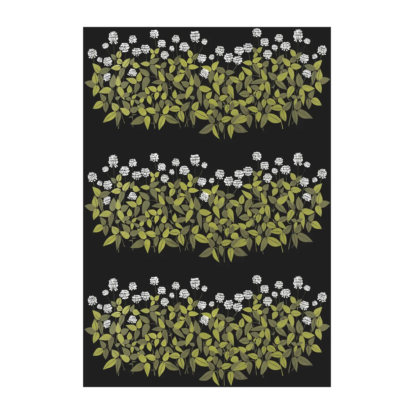 Arvidssons Textil Ängsmark Stoff Grün-schwarz