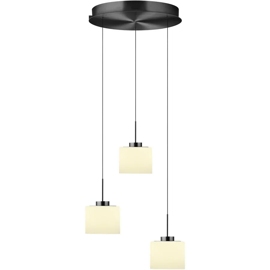 Pendellampe Abby Grau Metall 43 cm 180 cm Höhenverstellbar (manuell) - Farbe: anthrazit matt eloxiert - LED - Lichtfarbe: Extra warmweiss -