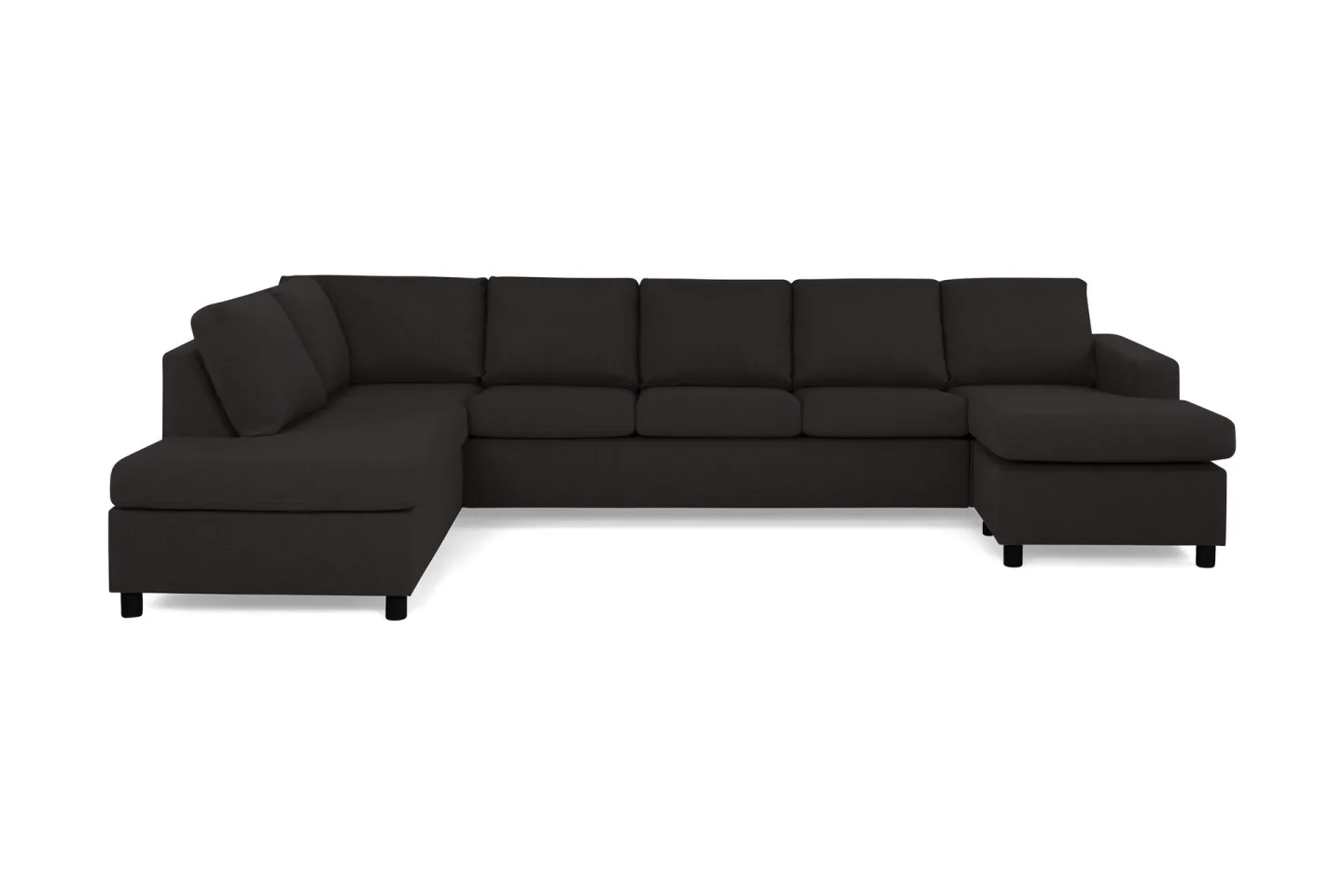 Crazy 5-sits Vänstervänd U-formad X-Large Soffa med Divan och Schäslong i Tyg - Antracit