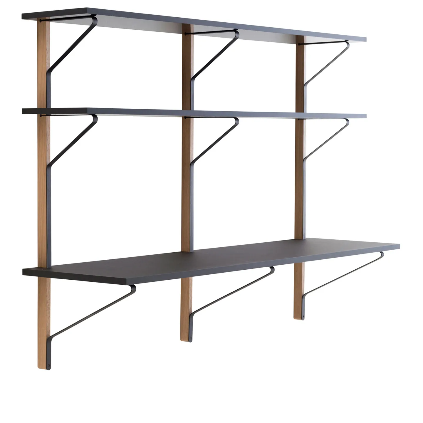 Artek - Kaari Shelf With Desk REB 010 - Vägghyllor - Ronan & Erwan Bouroullec - Svart - Metall/Trä/Syntetiskt