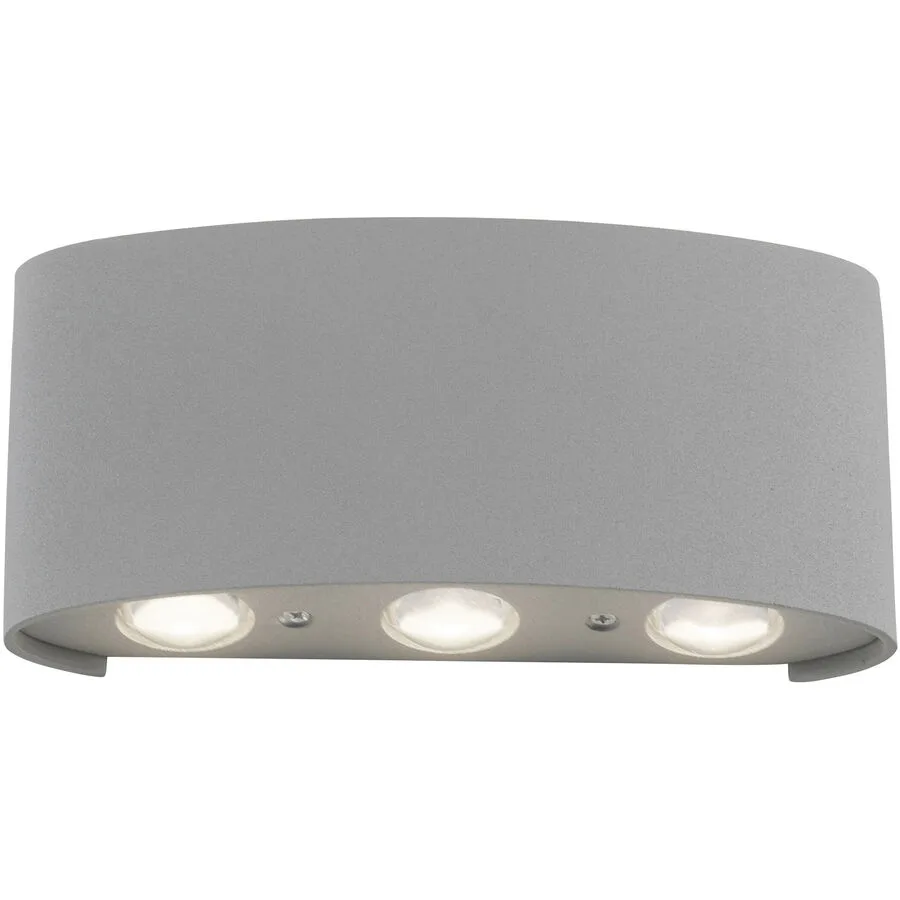 Wandlampe Carlo Silber Aluminium 4 cm 8 cm - LED - Lichtfarbe: Warmweiss- LED Energiesparlampe