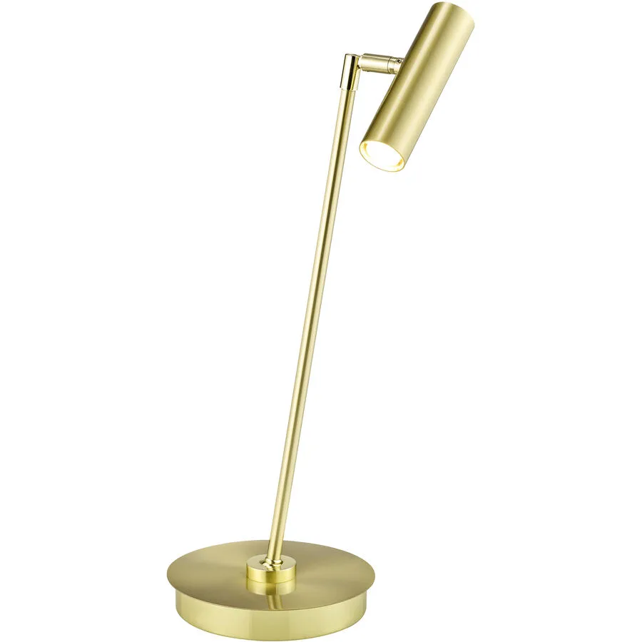 Tischlampe Tom Gold Messing 16 cm 50 cm - LED - Lichtfarbe: Extra warmweiss - LED Energiesparlampen