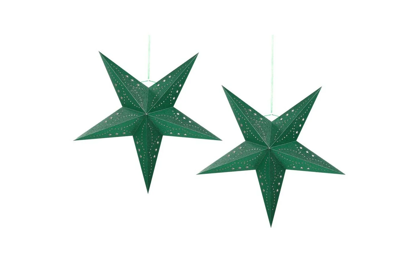 Hängande dekorationer Motti set om 2 Grön, 60x18x60 cm - Grön, 60x18x60 cm