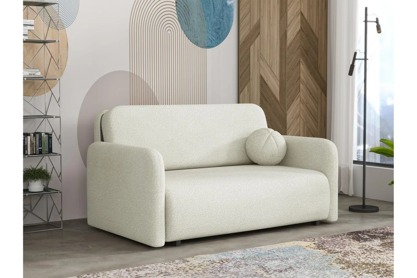 Ajmeri Bäddsoffa 3-sits i Bouclé - Vit