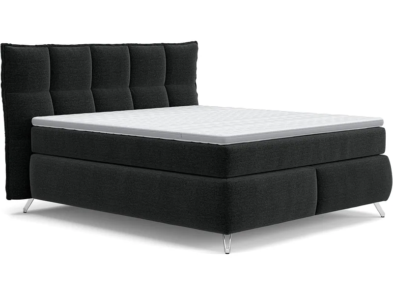 Boxspringbett SWISS HOME STYLE AGATA schwarz 160x200cm flexibel / halbfest